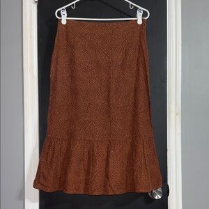 Urban Outfitters Tiered Fall Linen Blend Polka Dot Midi Skirt Sz: M Length: 29”